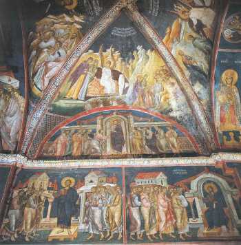 东欧德卡尼修道院壁画中的"上帝的太空船"