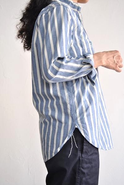 kapital/キャピタル シャンブレーストライプ ワークプルシャツ