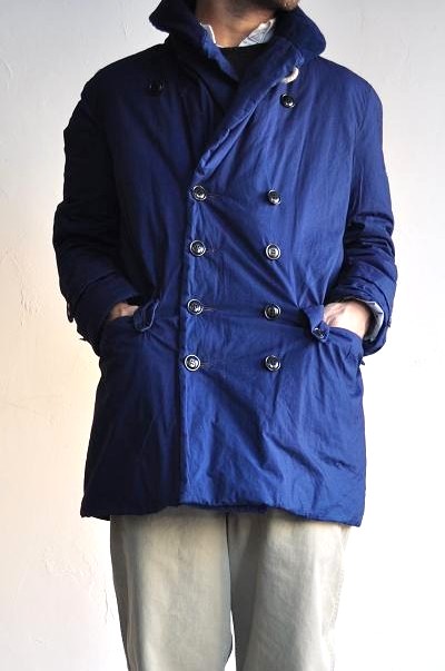 HAVERSACK/ハバーサック インディゴタイプライタークロス ショールカラーコート