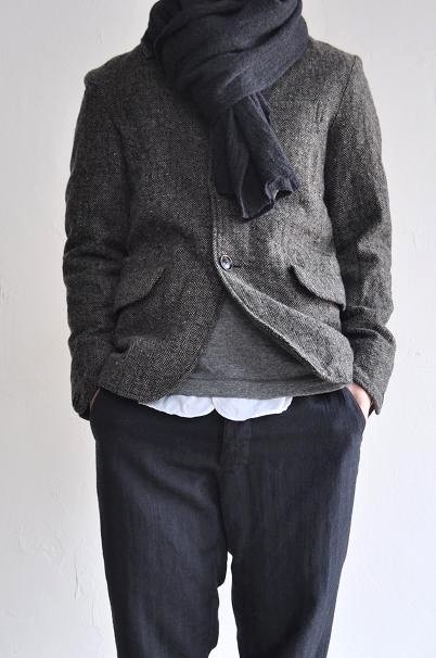 Rinen/リネン 1/25 ウール吊り天竺 リーフネック