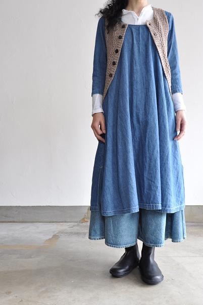 TANG/タング コットンリネンヨリ杢 ハンドニットベスト