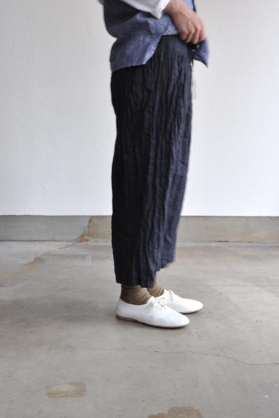 prit/プリット 60/1フレンチリネン ギャザーワイドパンツ