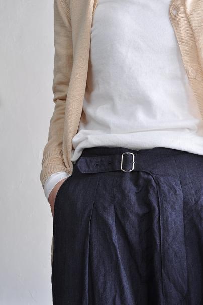 NO CONTROL AIR/ノーコントロールエアー 強撚ウール×強撚リネン シャンブレー サルエルパンツ