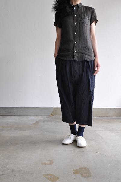 NO CONTROL AIR/ノーコントロールエアー 強撚ウール×強撚リネン シャンブレー サルエルパンツ