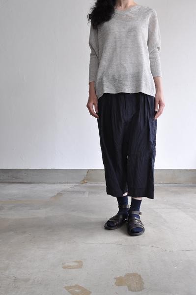 NO CONTROL AIR/ノーコントロールエアー 強撚ウール×強撚リネン シャンブレー サルエルパンツ