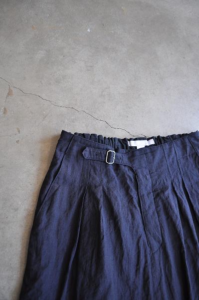 NO CONTROL AIR/ノーコントロールエアー 強撚ウール×強撚リネン シャンブレー サルエルパンツ