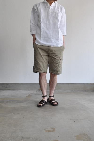 jujudhau/ズーズーダウ 3/4 P.O.(Linen)/リネン3/4シャツ