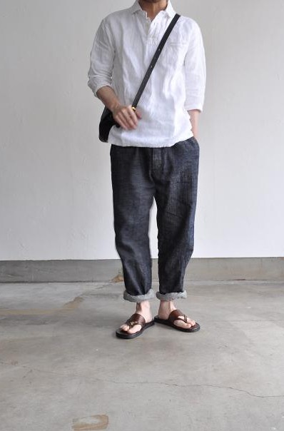 jujudhau/ズーズーダウ 3/4 P.O.(Linen)/リネン3/4シャツ