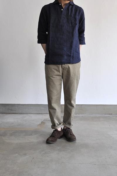jujudhau/ズーズーダウ 3/4 P.O.(Linen)/リネン3/4シャツ