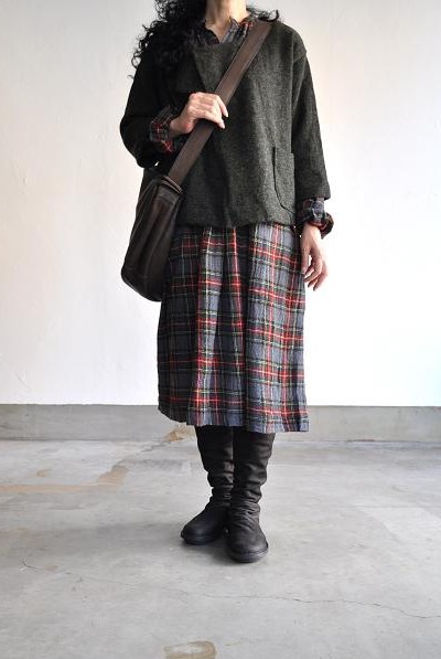kapital/キャピタル ウールガーゼタータンチェック フィッシャーマンズローブ