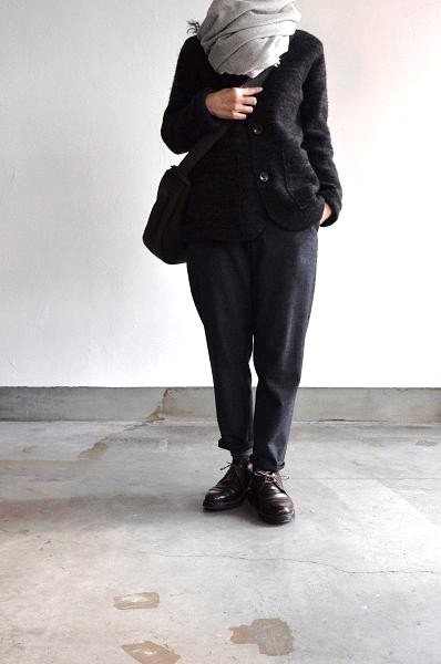 etre Pieds nus/エートル・ピエ・ニュ SHARKSKIN WOOL FLANNEL SLIM PANTS/フランネル スリムパンツ