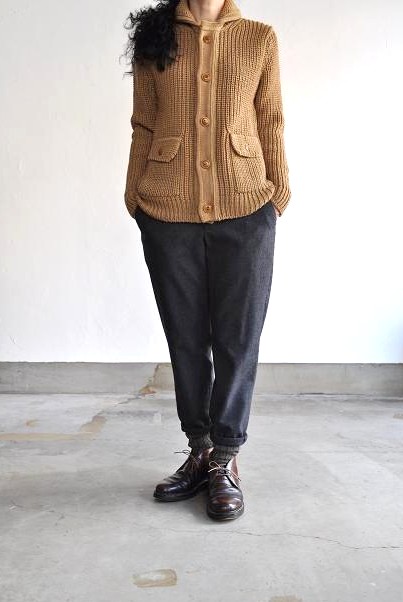etre Pieds nus/エートル・ピエ・ニュ SHARKSKIN WOOL FLANNEL SLIM PANTS/フランネル スリムパンツ