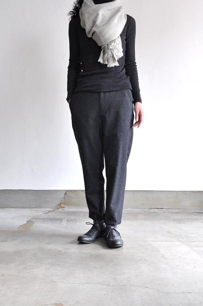 etre Pieds nus/エートル・ピエ・ニュ SHARKSKIN WOOL FLANNEL SLIM PANTS/フランネル スリムパンツ