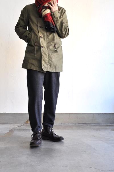 etre Pieds nus/エートル・ピエ・ニュ SHARKSKIN WOOL FLANNEL SLIM PANTS/フランネル スリムパンツ