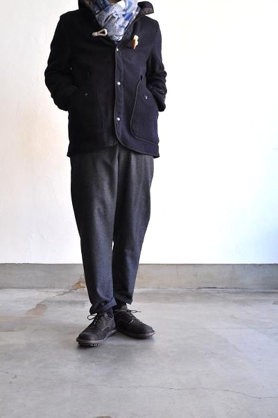 etre Pieds nus/エートル・ピエ・ニュ SHARKSKIN WOOL FLANNEL SLIM PANTS/フランネル スリムパンツ