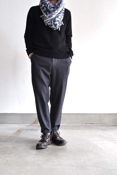 etre Pieds nus/エートル・ピエ・ニュ SHARKSKIN WOOL FLANNEL SLIM PANTS/フランネル スリムパンツ