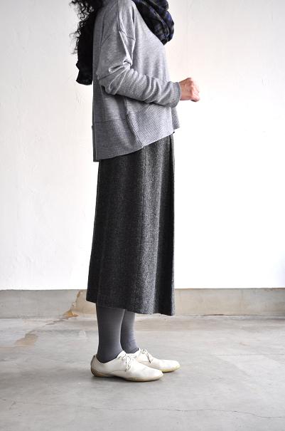 etre Pieds nus/エートル・ピエ・ニュ Lomond Tweed Pleats & Gather Skirt/プリーツ&ギャザー スカート