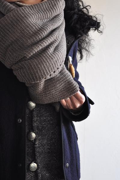 etre Pieds nus/エートル・ピエ・ニュ カシミア ガーター ラージ ショール/Cashmere Garter Large Shawl<br />