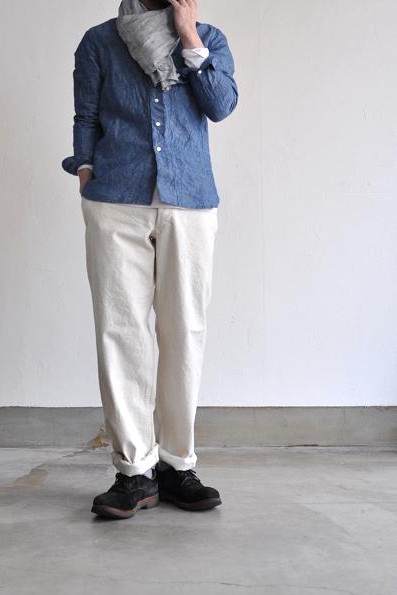 STILL BY HAND/スティルバイハンド コットンリネンシャンブレー 隠しBDシャツ