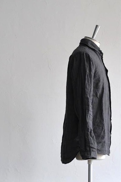 jujudhau/ズーズーダウ シャツ/ROUND COLLAR(LINEN GRAY)