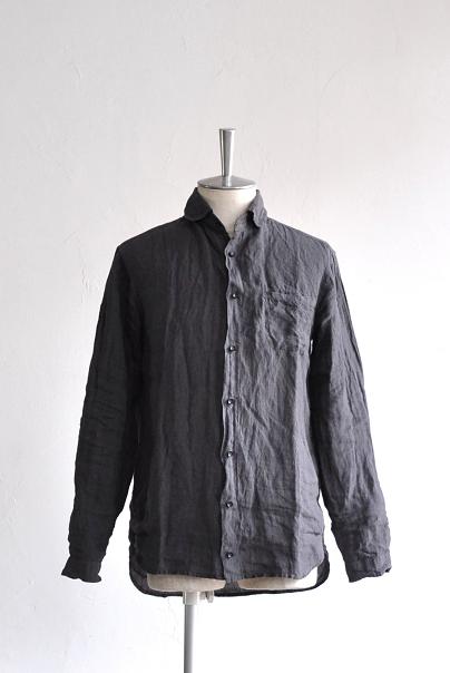 jujudhau/ズーズーダウ シャツ/ROUND COLLAR(LINEN GRAY)
