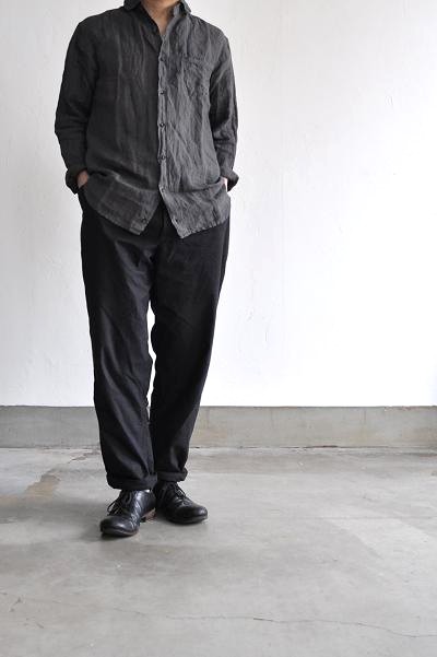 jujudhau/ズーズーダウ シャツ/ROUND COLLAR(LINEN GRAY)