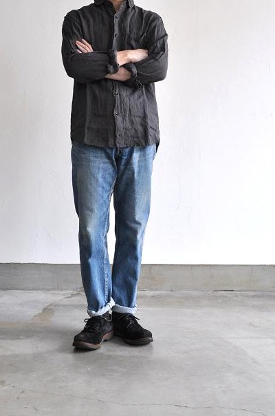 jujudhau/ズーズーダウ シャツ/ROUND COLLAR(LINEN GRAY)