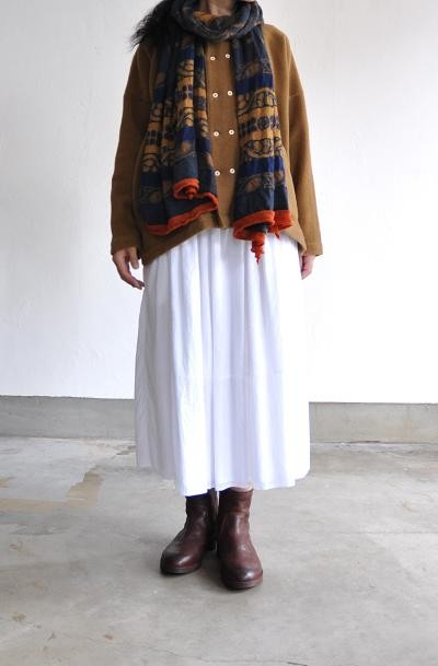 jujudhau/ズーズーダウ DOUBLE BOTTON SHIRTS WOOL CAMEL WOOL COTTON BLACK