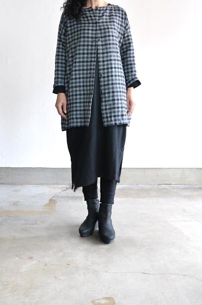 jujudhau/ズーズーダウ V-NECK DRESS(W/C BLACK)