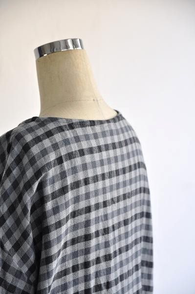jujudhau/ズーズーダウ BOTH SIDE TUNIC(W/C GRAY CHECK)