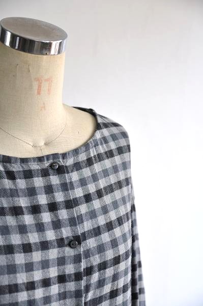 jujudhau/ズーズーダウ BOTH SIDE TUNIC(W/C GRAY CHECK)