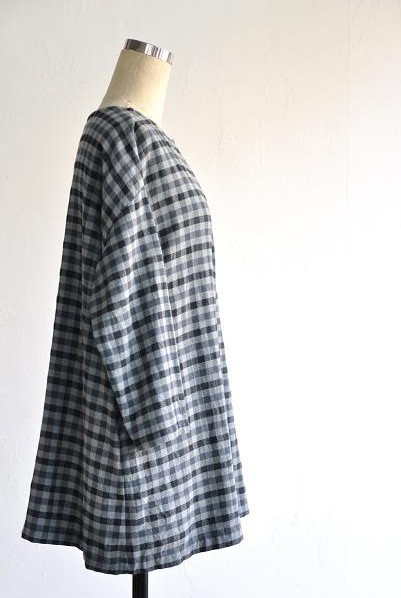 jujudhau/ズーズーダウ BOTH SIDE TUNIC(W/C GRAY CHECK)