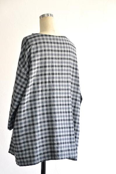 jujudhau/ズーズーダウ BOTH SIDE TUNIC(W/C GRAY CHECK)