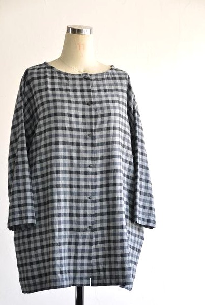 jujudhau/ズーズーダウ BOTH SIDE TUNIC(W/C GRAY CHECK)